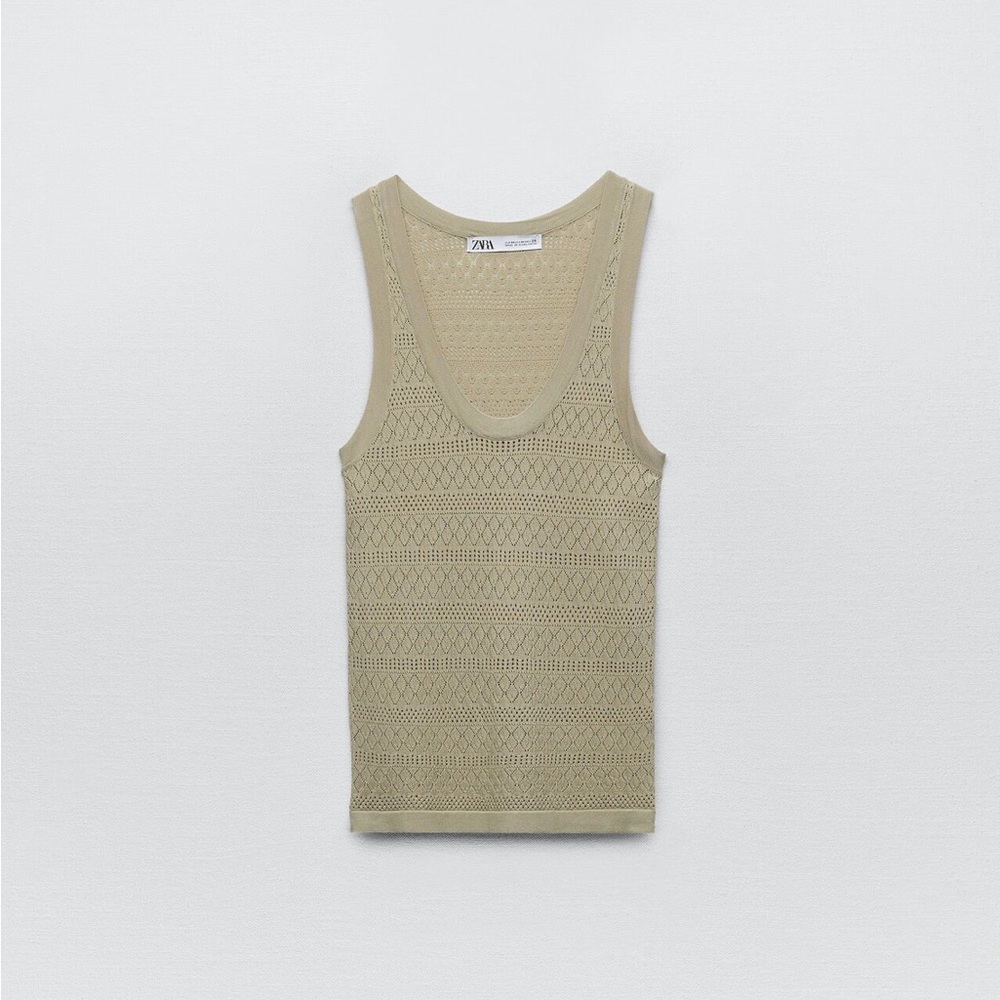 Taupe Pointelle Tank